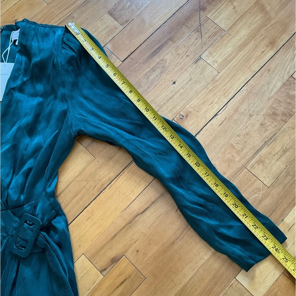 & Other Stories Satin Buckle Tie Mini Wrap Dress in Green - Picture 10 of 13